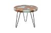 Picture of NATURA Round Side Table with Teak Wood and Icy Glass Top