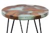 Picture of NATURA Round Side Table with Teak Wood and Icy Glass Top