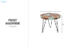 Picture of NATURA Round Side Table with Teak Wood and Icy Glass Top