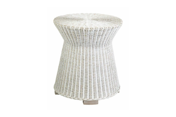Picture of PARAGON Gamelina Wood Drum Side Table with Original Wicker Weave