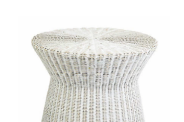 Picture of PARAGON Gamelina Wood Drum Side Table with Original Wicker Weave