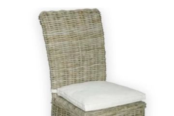 Picture of SAMURAI Acacia Wood Dining Chair with Full Kubu Grey Original Weave