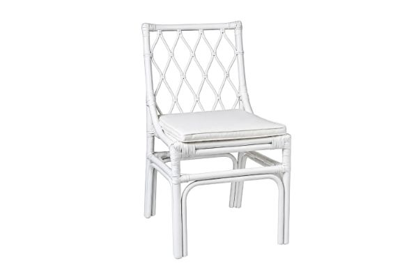 Picture of BRIGHTON Teak Wood & Rattan Dining Chair (Off White) - Each