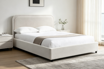 Picture of DOROTHY Fabric Double/Queen/Super King Size Bed Frame (Beige)