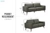 Picture of RHETT 3/2 Seater 100% Genuine Leather Sofa Range with Solid Wood Platform Base (Muted Green)