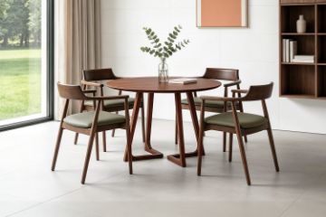 Picture of RIKA 5PC D100 Round Solid Wood Dining Set