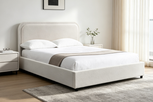 Picture of DOROTHY Fabric Bed Frame in Super King Size (Beige) 