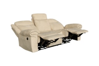 Picture of WINCHESTER Power Reclining Sofa Range (Beige) - 3 Seat with Drop Down Cup Holders & USB Port, Power Socket & Drawer (3RRC)