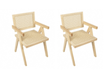 Picture of CHANDIGARH Solid Wood Replica Armchair (Natural) - 2 Chairs in 1 Carton