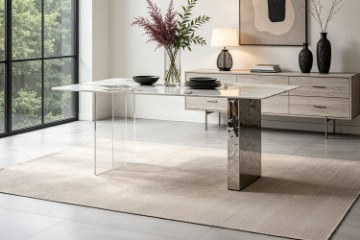 Picture of REGUS 1.6M Ceramic Top Acrylic Steel Leg Dining Table