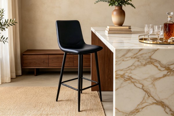 Picture of NOIR Bar Stool with Footrest