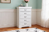 Picture of  [FLOOR MODEL CLEARANCE]  LOUIS 5-Drawer Hevea Wood Tallboy with LED Lighting (White)