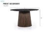 Picture of  [FLOOR MODEL CLEARANCE] HUBIE D120 Mango Wood Round Dining Table With Marble Top
