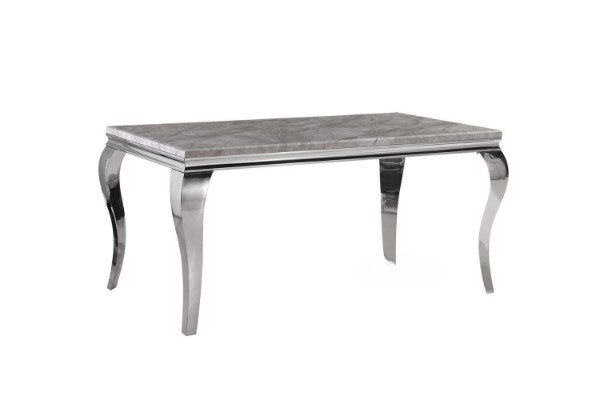 Picture of  [FLOOR MODEL CLEARANCE] AITKEN 160 Marble Top Stainless Steel Dining Table (Grey)