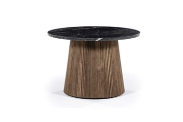 Picture of  [FLOOR MODEL CLEARANCE] HUBIE Mango Wood D60 Round Side Table With Marble Top