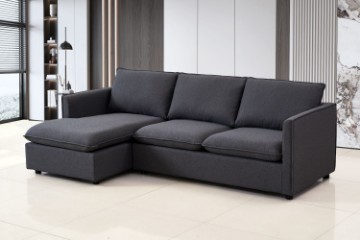 Picture of  [FLOOR MODEL CLEARANCE] BENDON Fabric Sectional Sofa (Dark Grey) - Chaise Facing Left