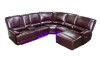Picture of  [FLOOR MODEL CLEARANCE]  ORREN Air Leather Power Reclining Sectional Sofa with LED Lights & Cooling Cup Holders - Chaise Facing Right (Dark Brown)