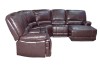 Picture of  [FLOOR MODEL CLEARANCE]  ORREN Air Leather Power Reclining Sectional Sofa with LED Lights & Cooling Cup Holders - Chaise Facing Right (Dark Brown)