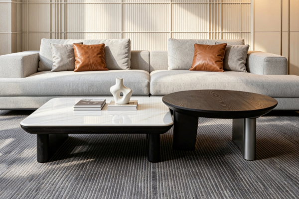 Picture of ZAVIER Nesting Coffee Table with White Marble Top