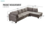 Picture of  [FLOOR MODEL CLEARANCE] LIBERTY Chaise Facing Left Sectional Fabric Sofa  (Light Grey)