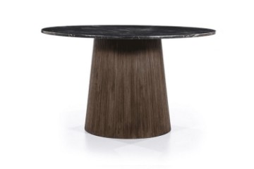 Picture of [FLOOR MODEL CLEARANCE] HUBIE D120 Mango Wood Round Dining Table With Marble Top