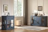 Picture of VANTA 4-Door 2-Drawer Storage Cabinet/Buffet with LED Lighting (Blue)