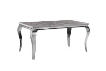 Picture of [FLOOR MODEL CLEARANCE] AITKEN 160 Marble Top Stainless Steel Dining Table (Grey)