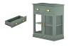 Picture of MIREL 2-Door 1-Drawer Storage Cabinet with LED Lighting (Green)