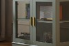 Picture of MIREL 2-Door 1-Drawer Storage Cabinet with LED Lighting (Green)