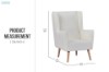 Picture of  [FLOOR MODEL CLEARANCE] MOSSMAN Teddy Fabric Armchair/Sofa Lounge Chair with Natural Wood Legs (Creamy White)