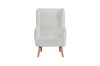 Picture of  [FLOOR MODEL CLEARANCE] MOSSMAN Teddy Fabric Armchair/Sofa Lounge Chair with Natural Wood Legs (Creamy White)