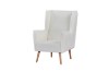 Picture of  [FLOOR MODEL CLEARANCE] MOSSMAN Teddy Fabric Armchair/Sofa Lounge Chair with Natural Wood Legs (Creamy White)