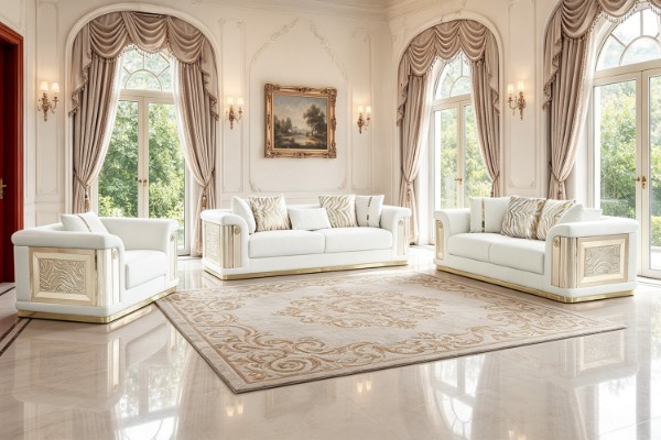 Picture of ANCONA 3/2/1 Seater Velvet Sofa (Beige)