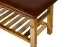 Picture of  [FLOOR MODEL CLEARANCE] NAPLES 121 Natural Cow Leather Solid Teakwood Bench with Shelf