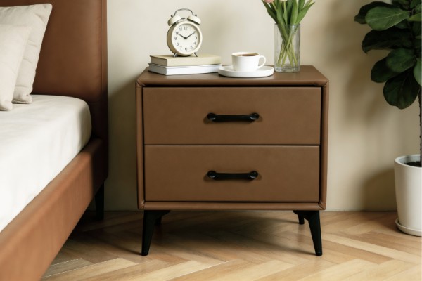 Picture of   [FLOOR MODEL CLEARANCE] NORDICA 2-Drawer Bedside Table (Brown)