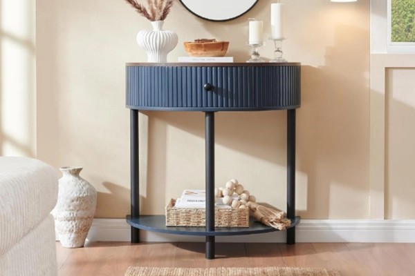 Picture of [FLOOR MODEL CLEARANCE]  HOMY Console Table with Drawer & Shelf (Blue)