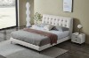 Picture of  [FLOOR MODEL CLEARANCE]  AUGUSTA Genuine Leather Queen Size Bed Frame (Light Grey)