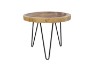 Picture of NATURA Round Solid Mungur Wood Side Table with Icy Glass Inlay