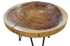 Picture of 659-036 NATURA Round Solid Mungur Wood Side Table with Icy Glass Inlay