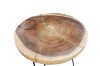 Picture of NATURA Round Mungur Wood Side Table with Icy Glass Inlay