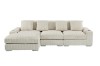 Picture of [FLOOR MODEL CLEARANCE]  WINSTON Premium Corduroy Modular Sectional Sofa with Cup Holders & USB Ports (Beige) - Chaise Facing  Left