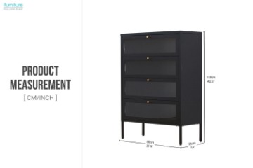 Picture of  [FLOOR MODEL CLEARANCE] STARK Steel Frame 4-Door Transparent Glass Shoe Cabinet (Black) 