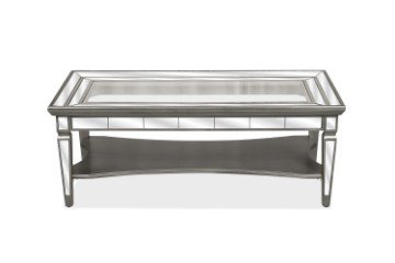 Picture of [FLOOR MODEL CLEARANCE] PALLIE Tempered Glass Top Segmented Mirror Coffee Table (122×61x47cm) 