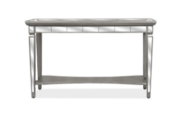 Picture of [FLOOR MODEL CLEARANCE] PALLIE Tempered Glass Top Segmented Mirror Console Table