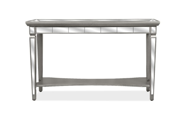Picture of [FLOOR MODEL CLEARANCE] PALLIE Tempered Glass Top Segmented Mirror Console Table
