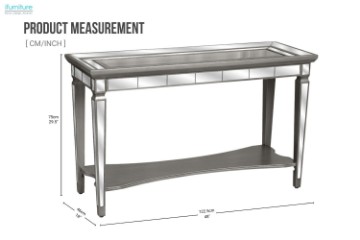 Picture of [FLOOR MODEL CLEARANCE] PALLIE Tempered Glass Top Segmented Mirror Console Table