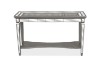Picture of [FLOOR MODEL CLEARANCE] PALLIE Tempered Glass Top Segmented Mirror Console Table