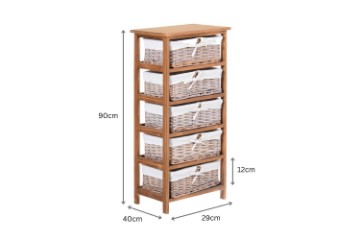 Picture of [FLOOR MODEL CLEARANCE] SIENA 5 Drawers Cabinet (Wicker Basket)