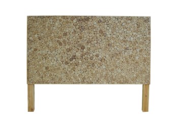 Picture of MICA Acacia Wood Freestanding Headboard with Round Wood Slice Panel in King Size (164×135cm)