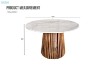 Picture of   [FLOOR MODEL CLEARANCE] ALLEY D129 Solid Acacia Wood Round Dining Table with Marble Top